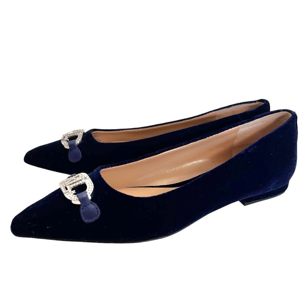 Lauren Ralph Lauren Lilah Blue Velvet Ballet Flats - Picture 3 of 13